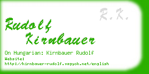rudolf kirnbauer business card